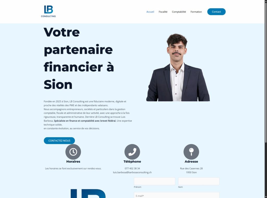 Site internet de Barbosa Consulting