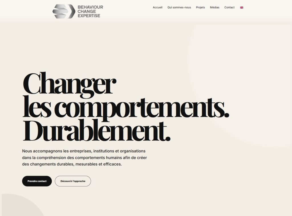 Site internet de Behaviourchange