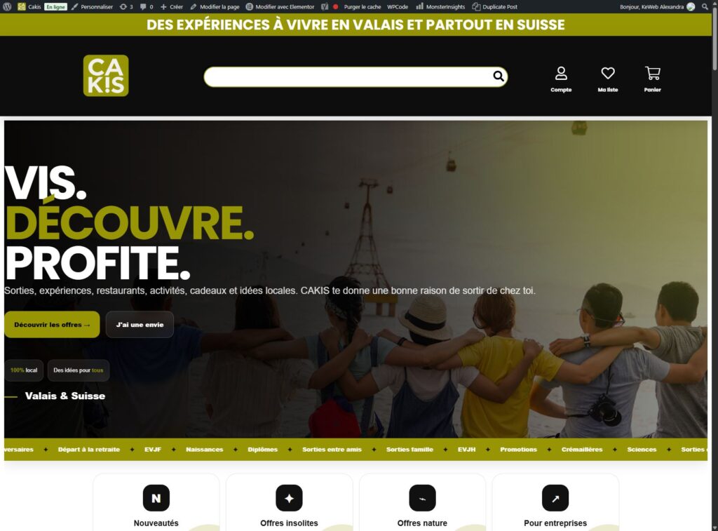 Site internet de Cakis.ch