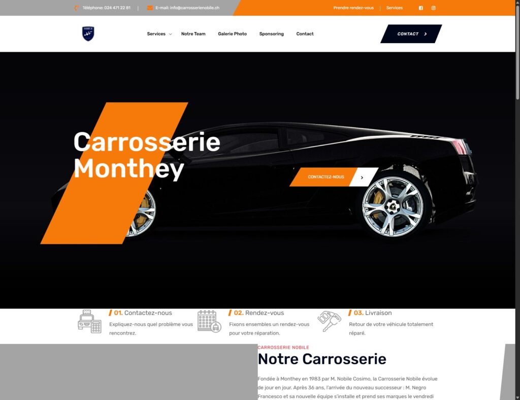 Site internet de Carrosserie Nobile