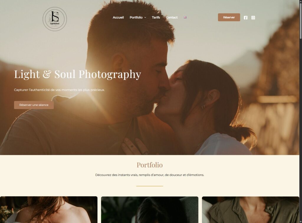 Site internet de Light And Soul Photography