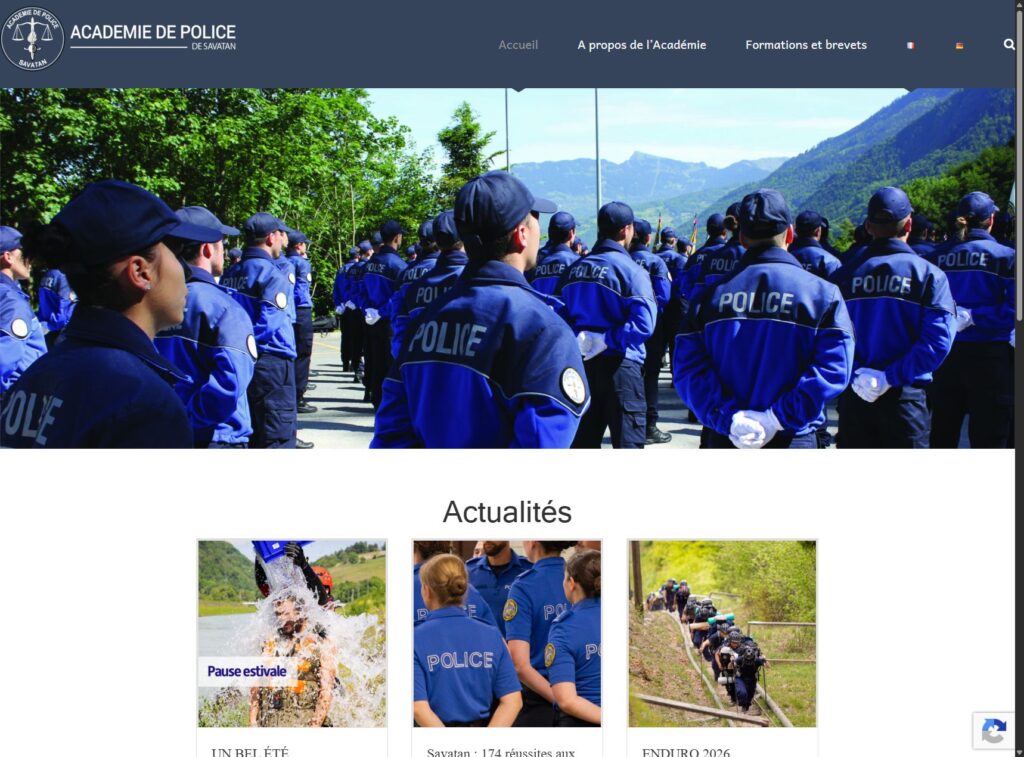 Site internet de Police Académie