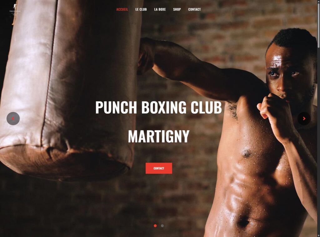 Site internet de Punch Boxing Club